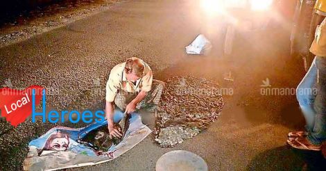 One man who took it upon himself to patch up Kochi’s potholes