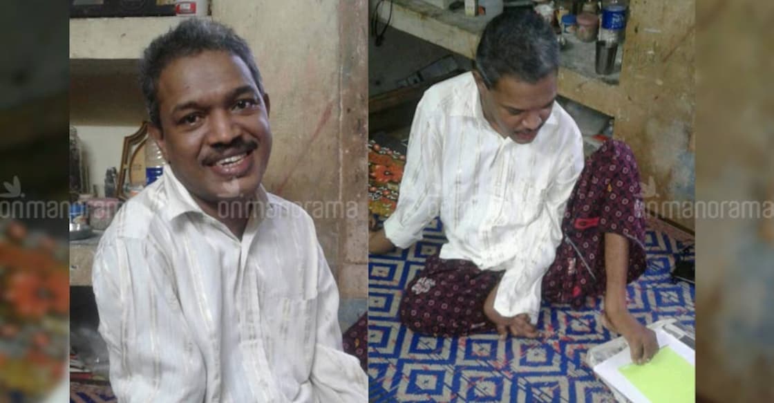 Disabled adult learner strives to stand on his feet