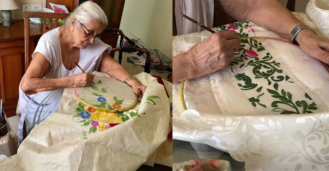 At 100, hobbyist with 4 great-grandchildren mock her age with priceless hand-painted sarees 
