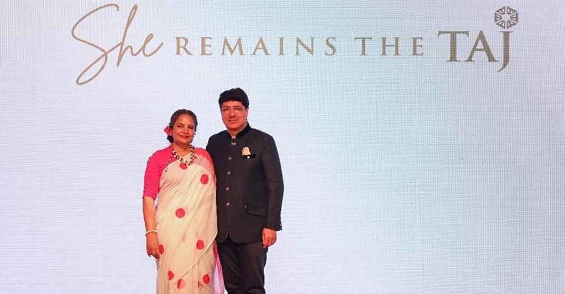 Puneet Chhatwal, Managing Director and CEO, IHCL with Shabana Azmi during the launch of 'She Remains the Taj'. Photo: IANS