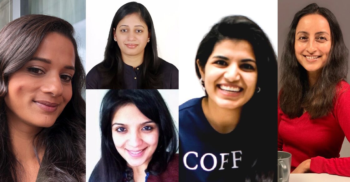The extraordinary women who have not only shattered glass ceilings but have also become trailblazers in their respective fields. (From L to R) Tanya Swetta, Chetana C (top), Aditi Avasthi, Kajal Malik and Richa Kar. Image courtesy: Linked In