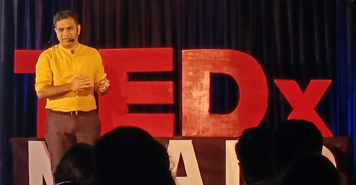 Hibi Eden, MP speaking at TedX, NUALS. Photo: Special arrangement