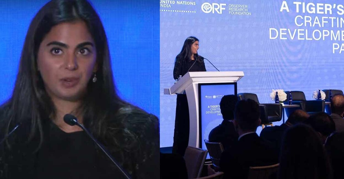 Isha Ambani speaking at ‘India Day @ UNGA week’ in New York. Image courtesy: IANS