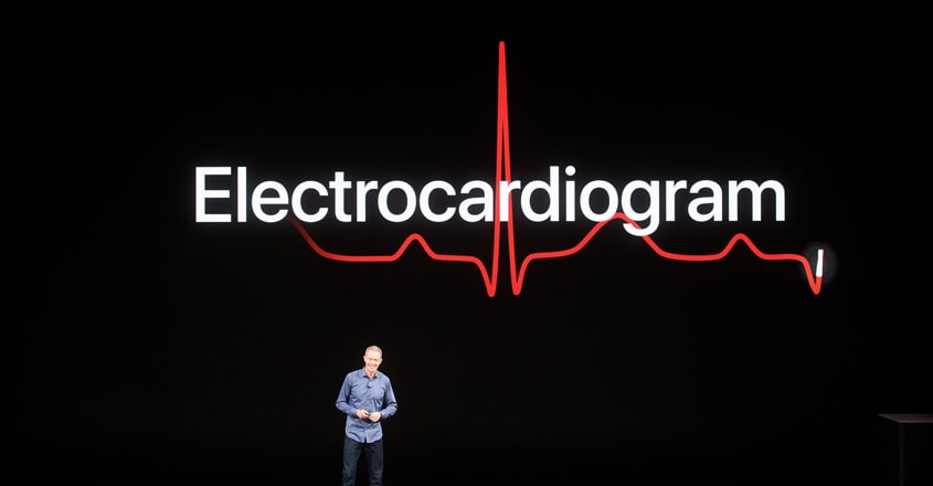 US-IT-LIFESTYLE-APPLE Apple COO Jeff Williams discusses Apple Watch Series 4 during an event on September 12, 2018, in Cupertino, California, the watch lets users take ECG readings.
New iPhones set to be unveiled Wednesday offer Apple a chance for fresh momentum in a sputtering smartphone market as the California tech giant moves into new products and services to diversify.Apple was expected to introduce three new iPhone models at its media event at its Cupertino campus, notably seeking to strengthen its position in the premium smartphone market a year after launching its $1,000 iPhone X.
/ AFP PHOTO / NOAH BERGER