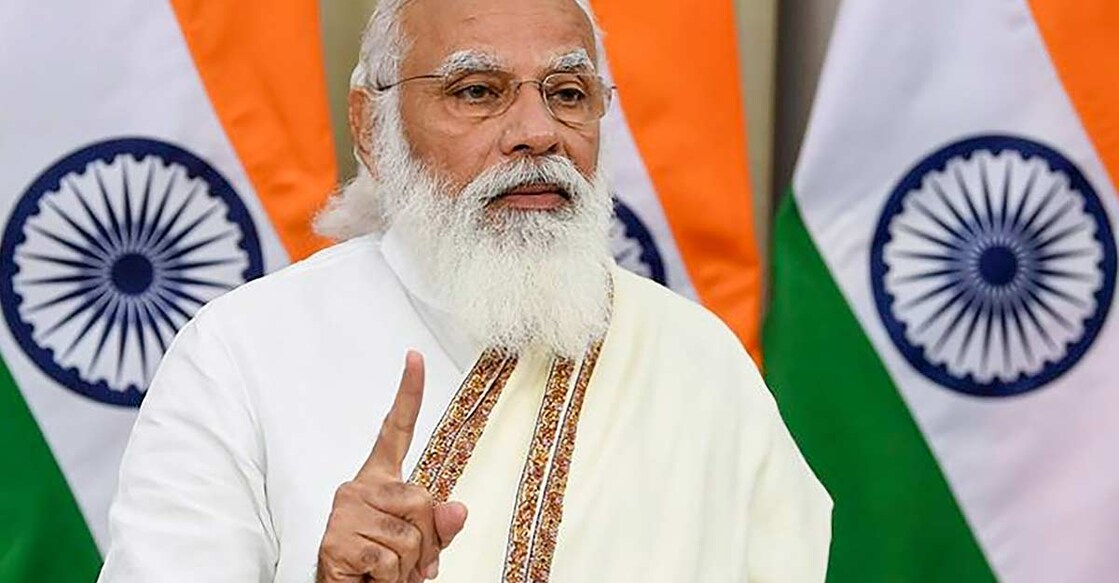 PTI02_01_2021_000211B Prime Minister Narendra Modi delivers his the statement on the Union Budget 2021-22, in New Delhi, Monday, February 1, 2021. Photo: PIB