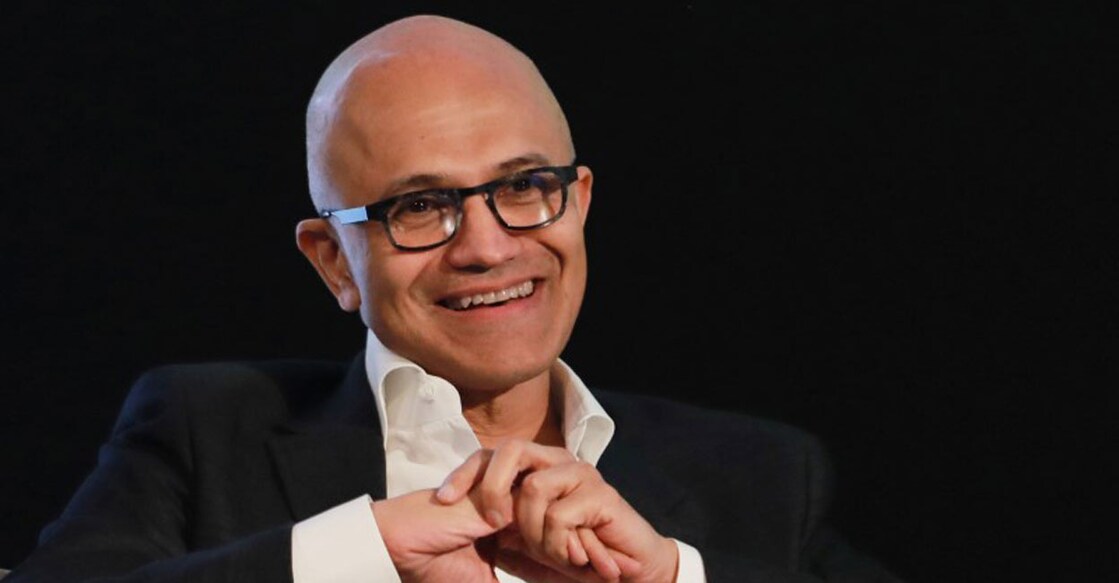 Satya Nadella, Chief Executive Officer of Microsoft, reacts as he attends Microsoft's 'Young Innovators' Summit' in New Delhi, India, February 26, 2020. Reuters/Anushree Fadnavis