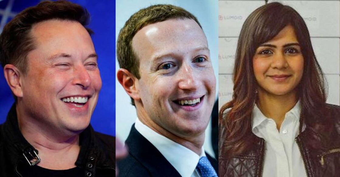 Elon Musk, Mark Zuckerberg, Aarthi Ramamurthy Elon Musk, Mark Zuckerberg, Aarthi Ramamurthy