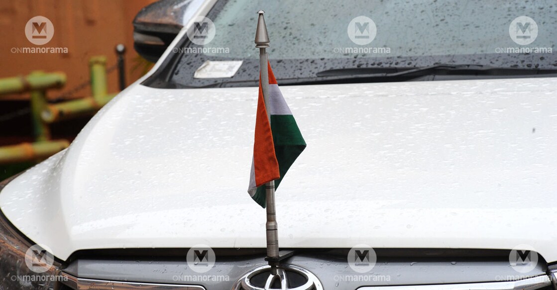 A national flag displayed on a vehicle. Representational image/Manorama