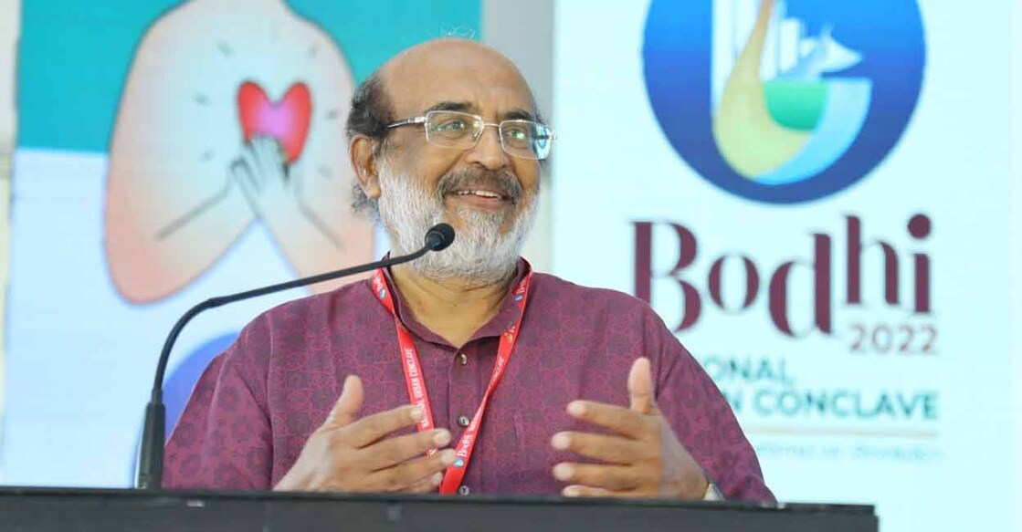thomas-isaac-kochi-conclave Thomas Isaac speaks at National Urban Conclave - Bodhi 2022 in Kochi on Monday. Photo: Special arrangement