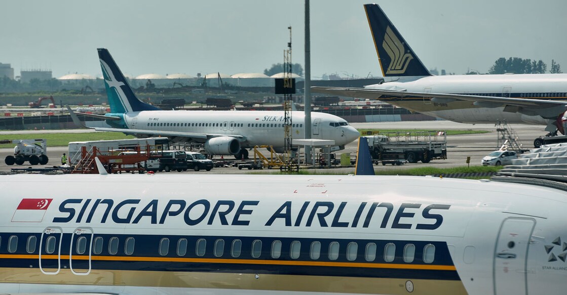 Singapore Airlines planes sit on the tarmac at Changi Airport in Singapore on November 16, 2021. Photo: Reuters