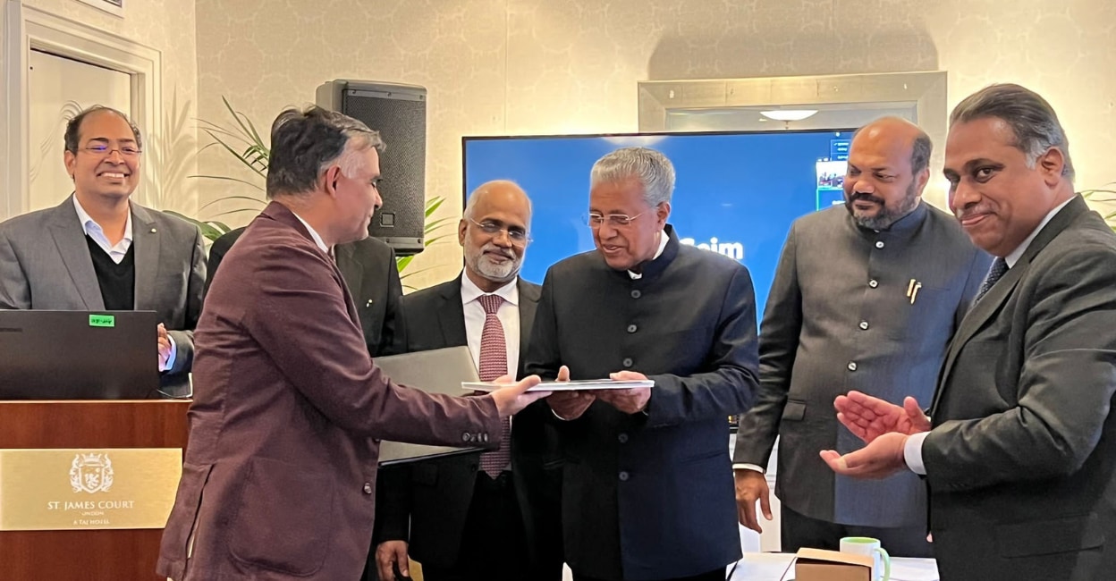 Exchange of MoUs by Kerala delegation headed by Kerala CM Pinarayi Vijayan with leading Universities. Photo: Special arrangement Exchange of MoUs by Kerala delegation headed by Kerala CM Pinarayi Vijayan with leading Universities. Photo: Special arrangement