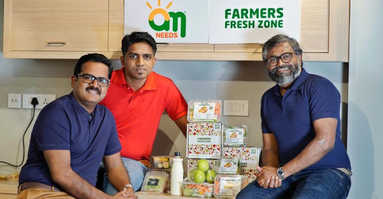 ffz-1 Farmers Fresh Zone co-founders Ranjith Balan, Pradeep and Sujith Sudhakaran. Photo: Special Arrangement