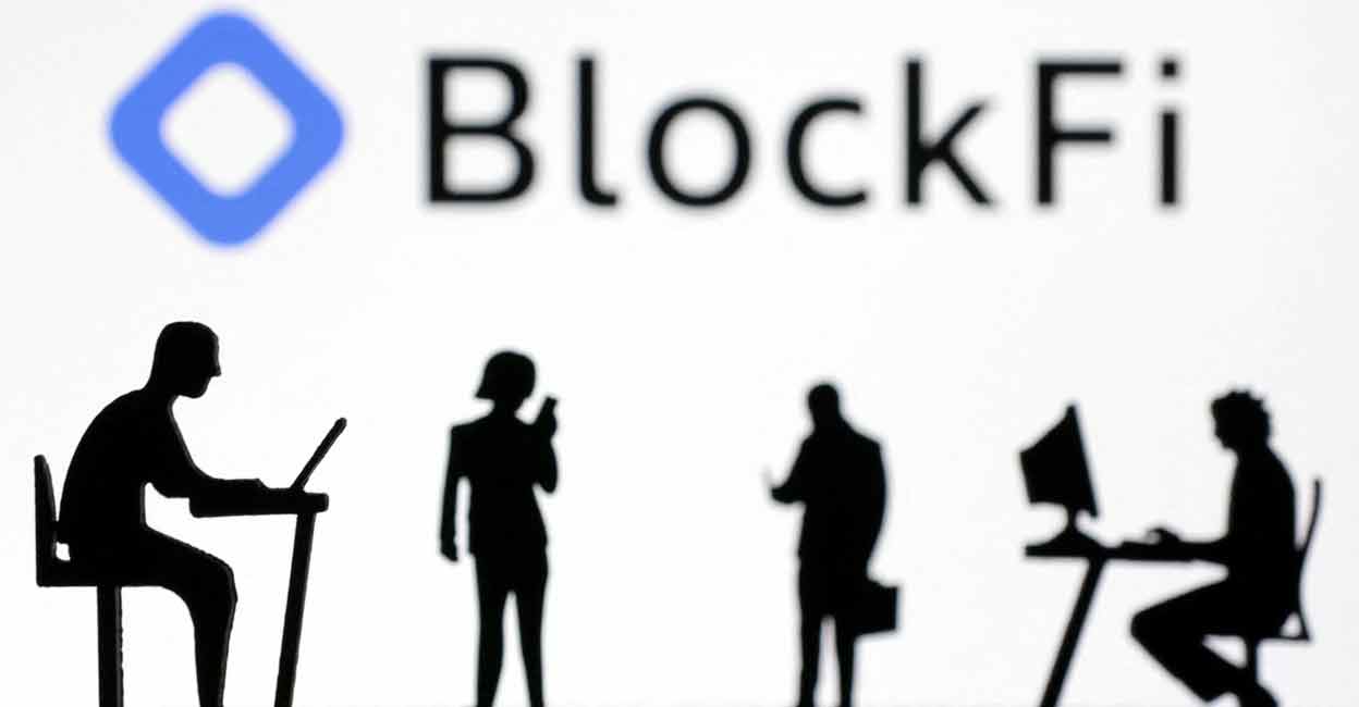 Figurines with smartphones and computers are seen in front of the BlockFi logo in this illustration, November 28, 2022. REUTERS/Dado Ruvic/Illustration