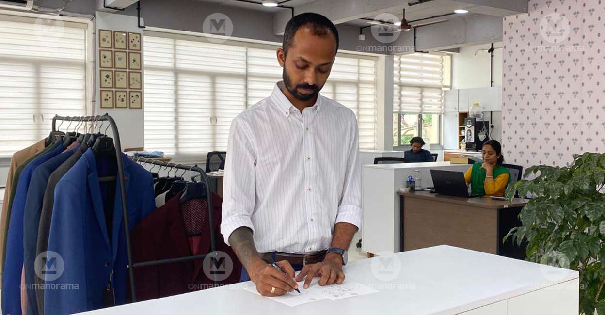 Sreejith Sreekumar Sreekumar chose fashion as a career due to his interest in drawing. Photos: Onmanorama