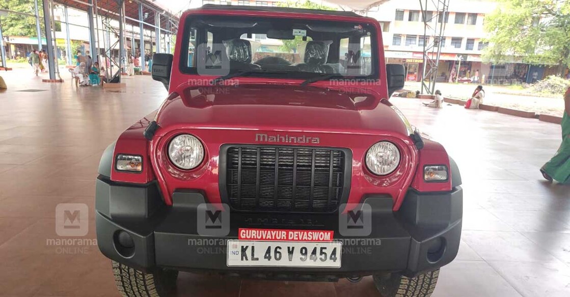 A Mahindra Thar SUV, donated to the Sree Krishna Temple at Guruvayur, was sold for a record Rs 43 lakh in a re-auction. Photo: Manorama