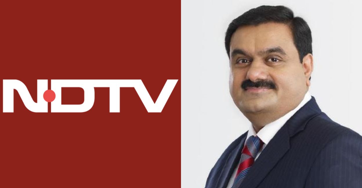 ndtv-adani NDTV logo; Gautam Adani