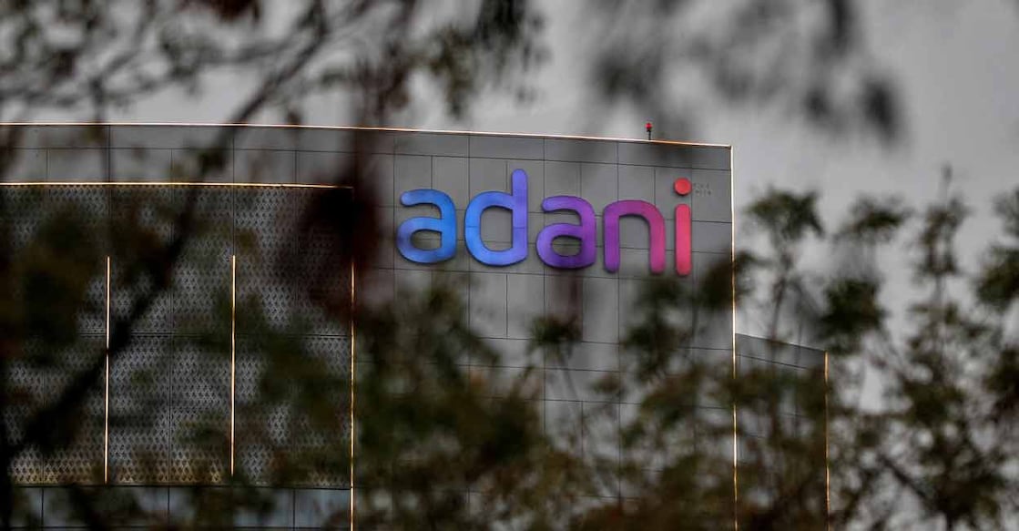 The logo of the Adani Group is seen on the facade of its Corporate House on the outskirts of Ahmedabad. File photo: Reuters