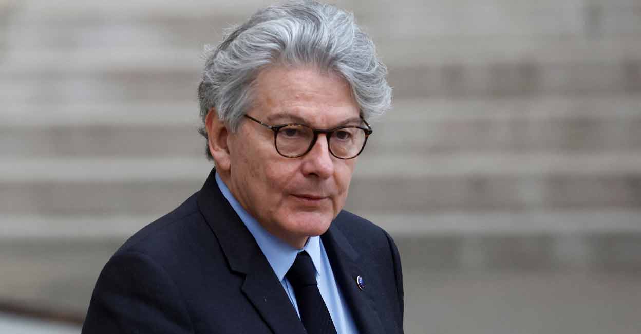 FRANCE-POLITICS European Internal Market Commissioner Thierry Breton arrives to attend the second plenary session of the Conseil National de la Refondation (CNR - National Council for Refoundation) at the Elysee Palace in Paris on December 12, 2022. Photo: Reuters/ Gonzalo Fuentes
