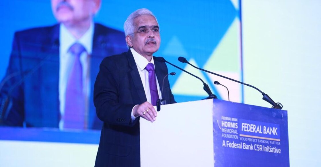 RBI Governor Shaktikanta Das delivering the 17th K P Hormis Commemorative Lecture organised by Federal Bank. Photo: Special Arrangement