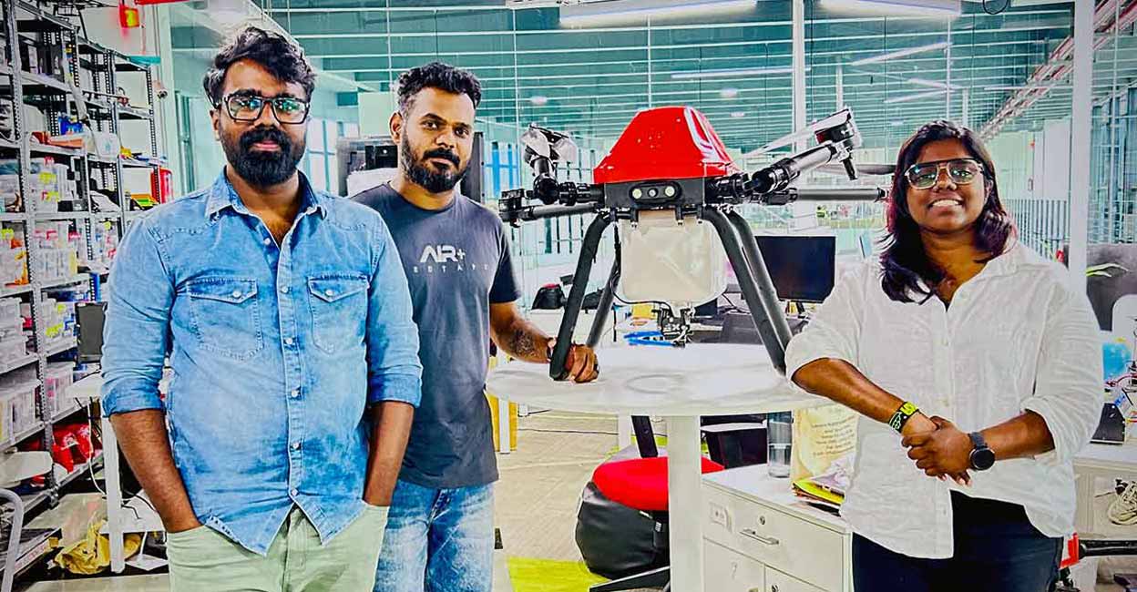 Fuselage (From left) Fuselage MD Devan Chandrasekharan, CTO Athul Chandran and director Devika Chandrasekharan. Photo: Special arrangement