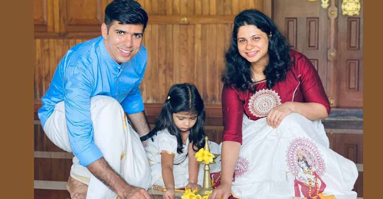 mykare-family1 Senu with wife Dr Neethu Mariam Joy and their daughter. Photo: Special arrangement