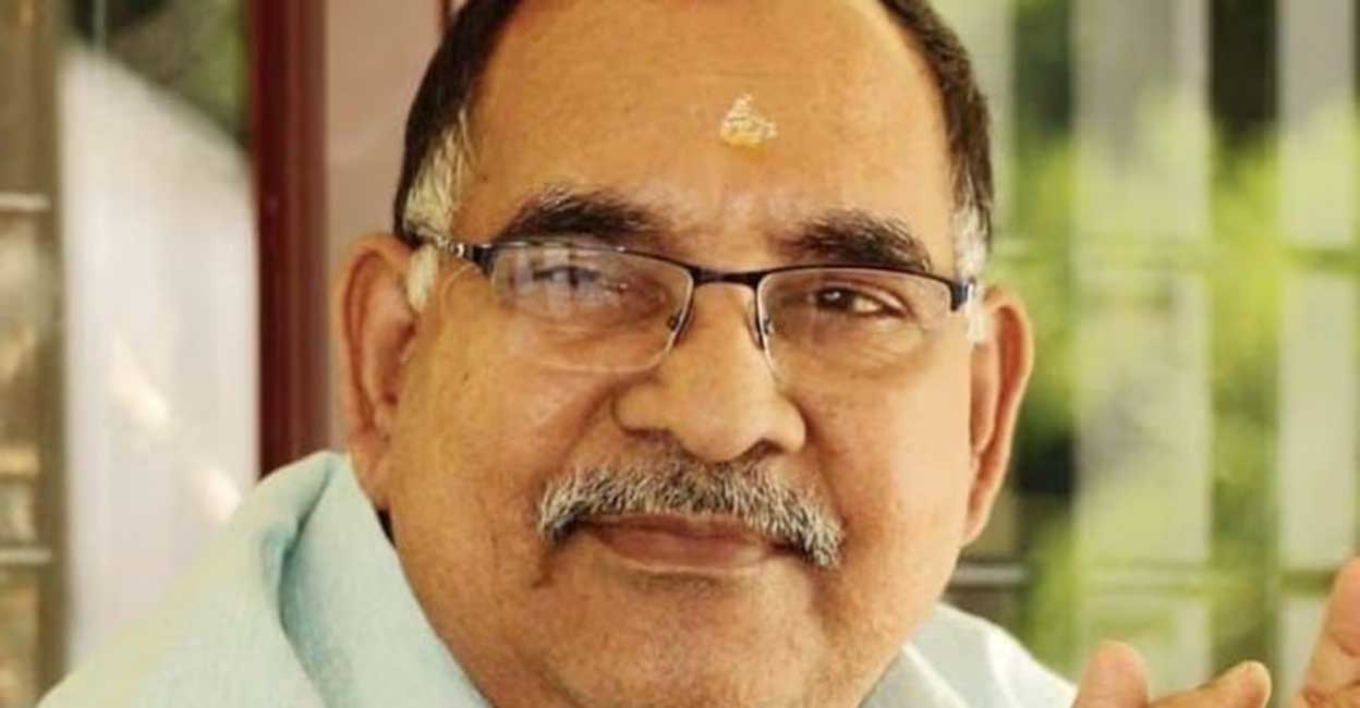 V Vishnu Namboothiri. Photo: Manorama