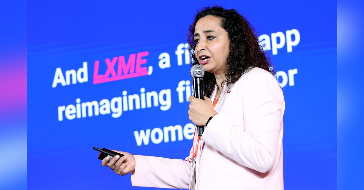 Priyanka Gill, venture partner of Kalaari Capital and group co-founder of Glamm Group, speaks at the Huddle Global Fest 2024 on Saturday. Photo: Special arrangement