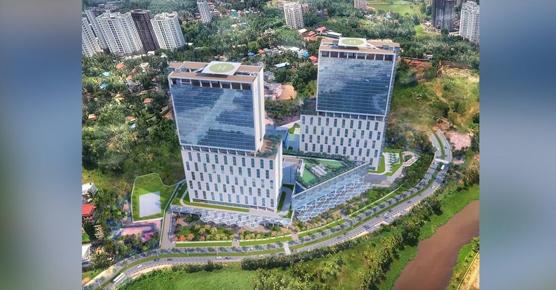 The twin towers of Lulu IT Infra Build stand 153 metres tall, spanning 30 floors, with a total area of 3.4 million square feet. Photo: Special Arrangement