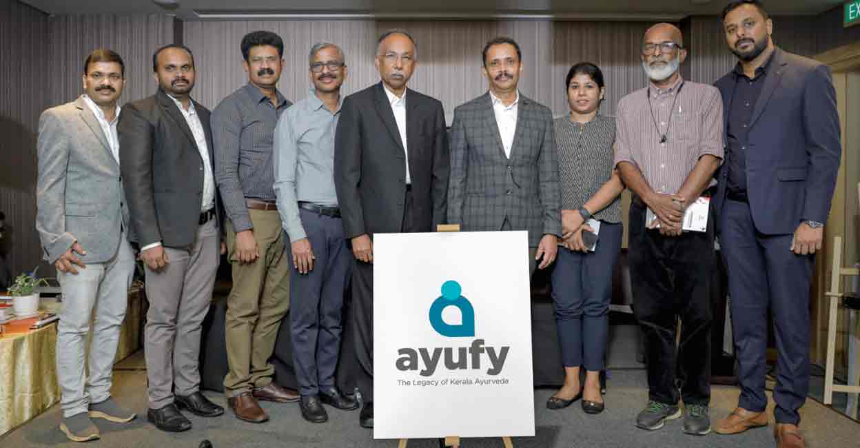 CAP: Leaders of Ayufy with S D Shibulal, the co-founder and former CEO of Infosys, during the launch of the startup’s online services in Kochi. Photo: Special arrangement