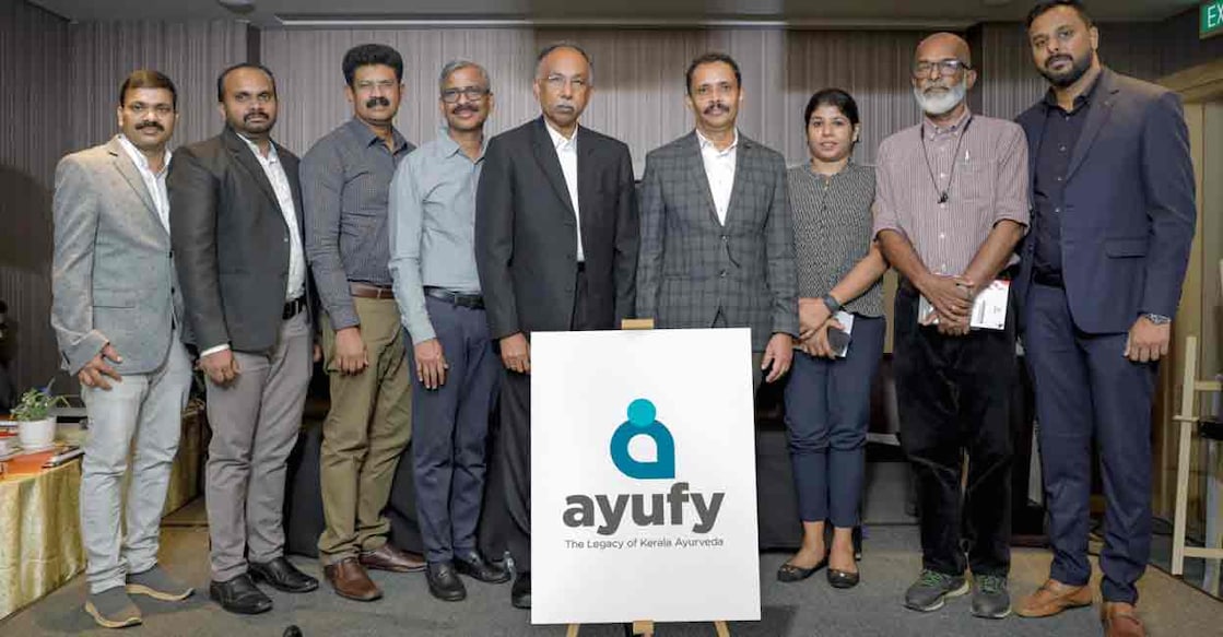 CAP: Leaders of Ayufy with S D Shibulal, the co-founder and former CEO of Infosys, during the launch of the startup’s online services in Kochi. Photo: Special arrangement