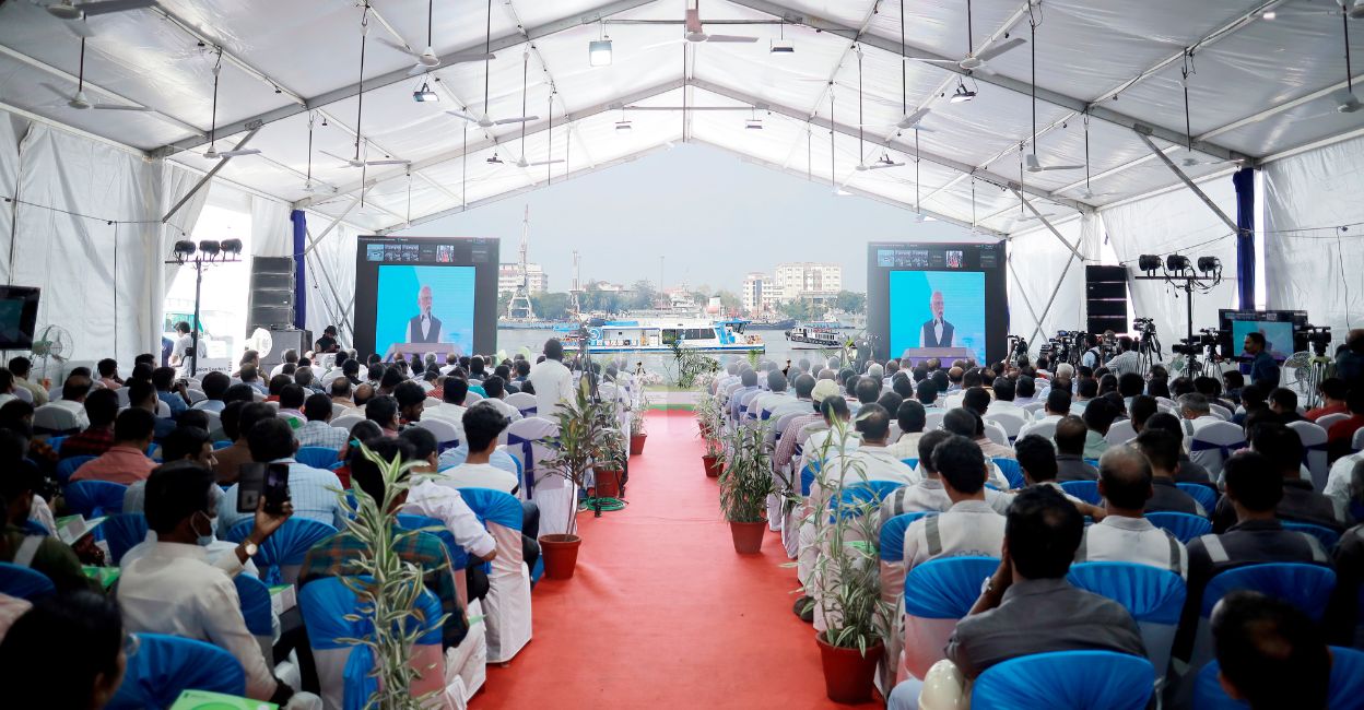 Prime Minister Narendra Modi joined the ceremony in virtual mode from Thoothukudi. Photo: Special Arrangement