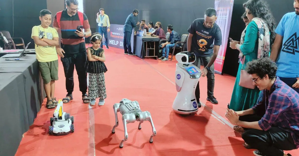 The playful robot dogs, bouncing around and performing somersaults like real puppies, that have stolen the show. Photo: Manorama