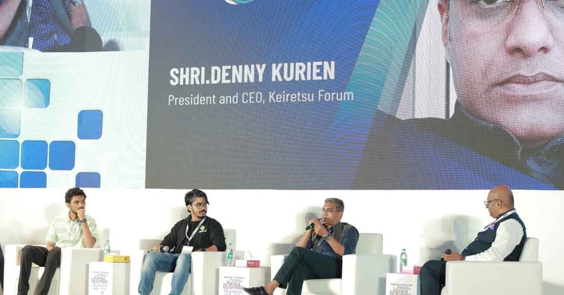 denny-kurien-sampadyam-main Denny Kurien, president and CEO of Keiretsu Forum, an angel investors network, was speaking at a panel discussion on 'Smart businesses in the era of AI'.