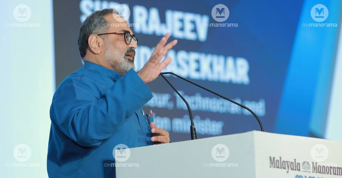 Rajeev Chandrasekhar at Manorama Sampadyam Business Summit. Photo: Manorama. 