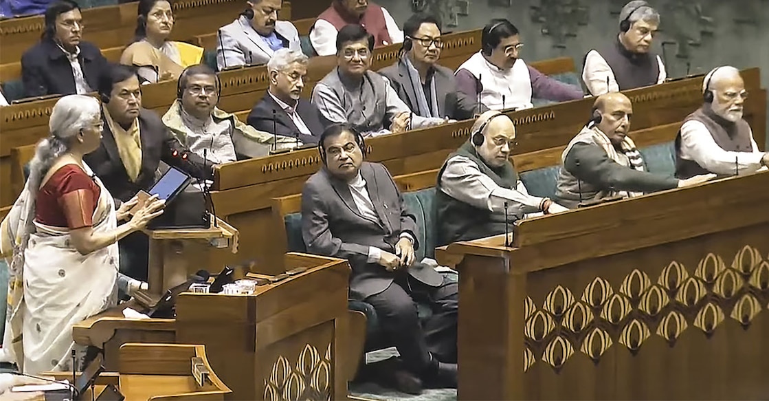 Union Finance Minister Nirmala Sitharaman presents the Union Budget 2025-26. Photo: PTI