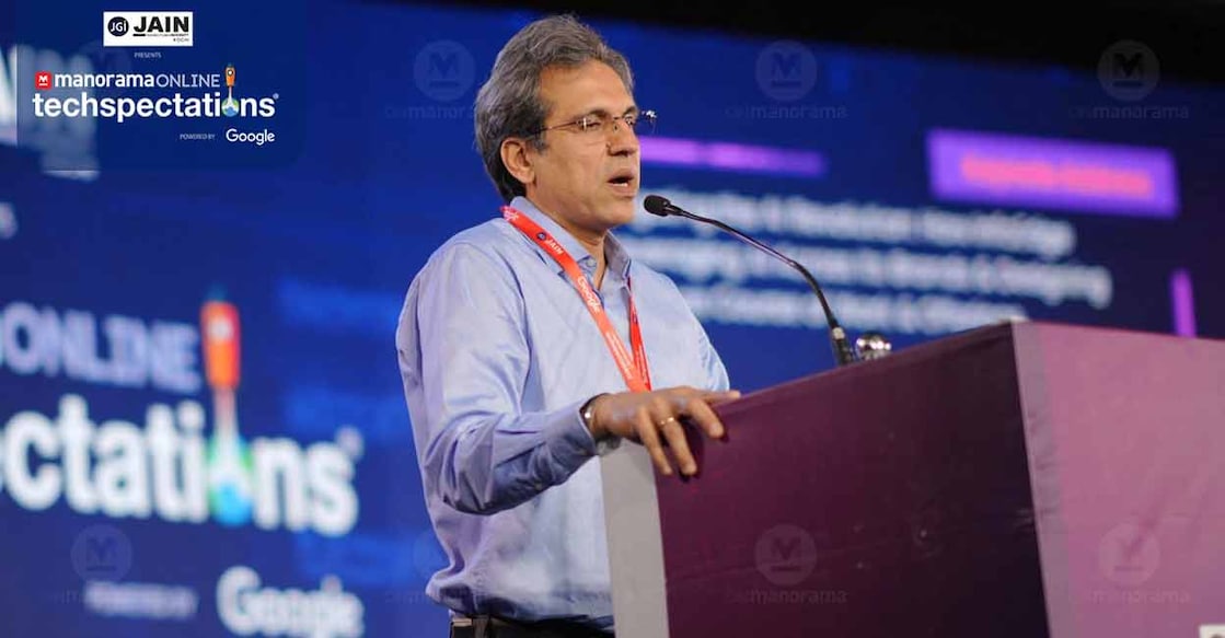 Hitesh Oberoi, Co-Promoter, MD and CEO of Info Edge India Limited, speaking at the Manorama Online digital summit Techspectations 2025. Photo: Manorama Online