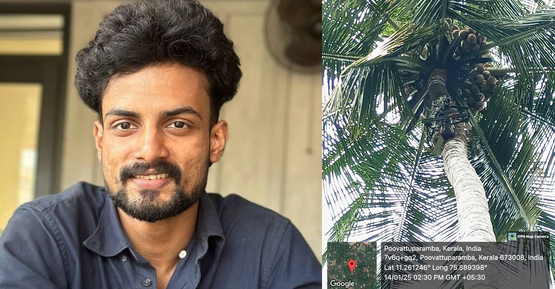 Ashin P Krishna and the prototype of Coco-bot developed by him. Photo: Special arrangement. 

