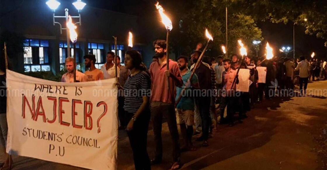 “Where is Najeeb?" PU students fume against right-wing terror