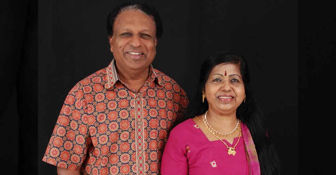 TP Sreenivasan and his late wife, Lekha. 
