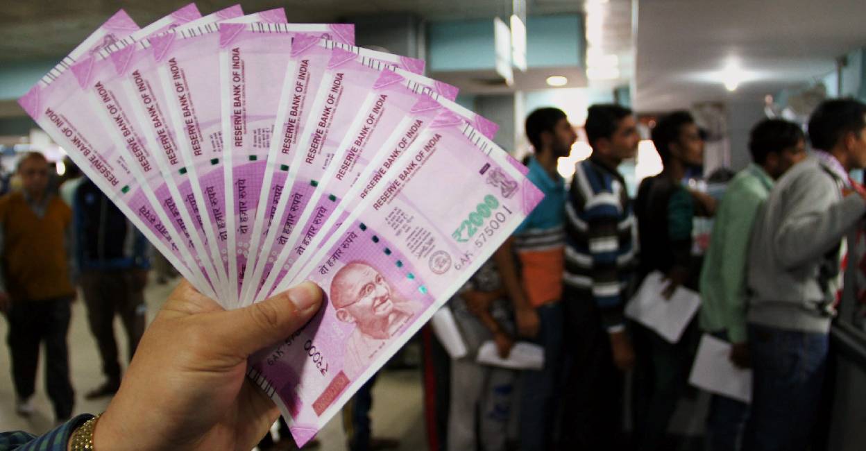 Under the token system, just two Rs 2,000 currency notes would be required to transfer Rs 10 lakh. File photo: PTI
