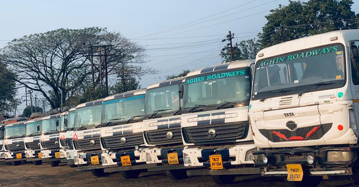 A cargo fleet of Aghin Roadways in Tamil Nadu. Photo: Special arrangement 