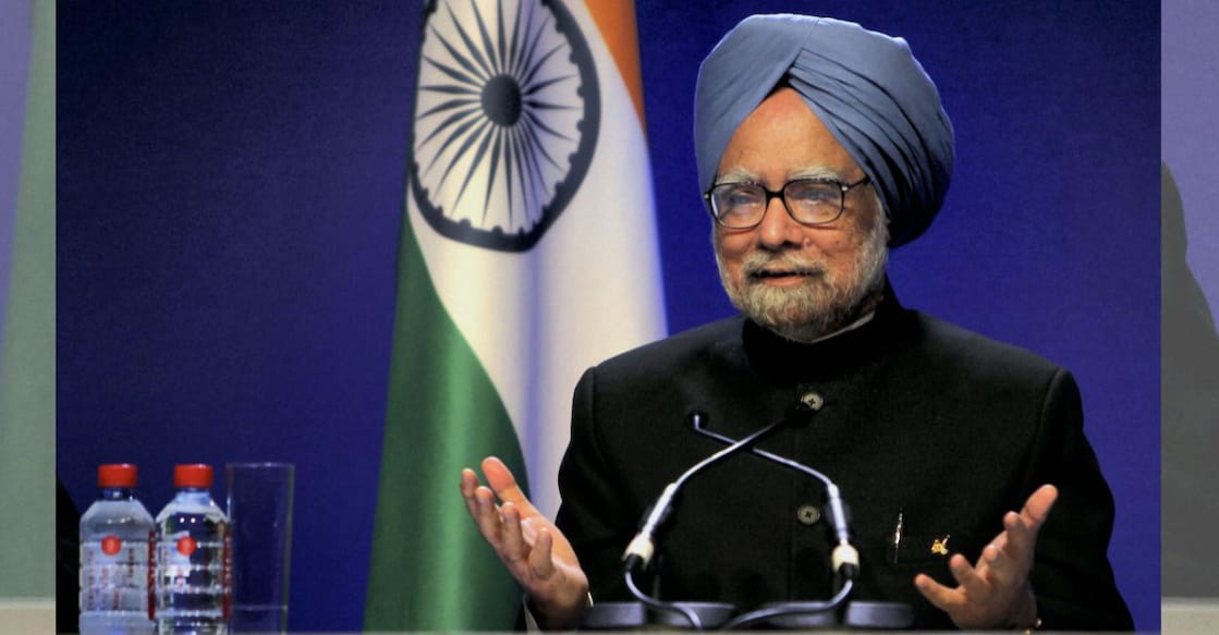 In this file photo from 2011, then Prime Minister Manmohan Singh addresses a press conference after attending the G-20 summit in Cannes in France. File photo: PTI