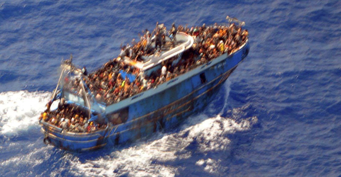 A undated handout photo shows migrants onboard a boat during a rescue operation, before their boat capsized on the open sea, off Greece, June 14, 2023. Photo: Hellenic Coast Guard/Handout via Reuters