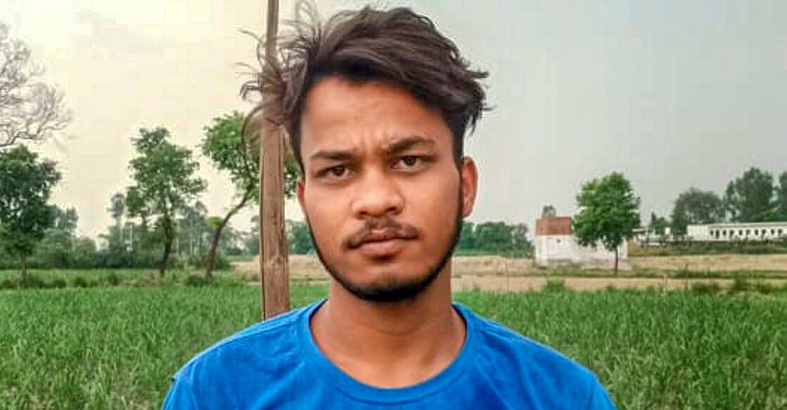 Sahil, accused of murdering a minor, in the Shahabad Dairy area of northwest Delhi in Bulandshahr on Monday. Photo: PTI