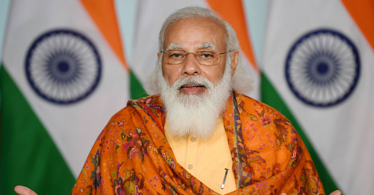 Prime Minister Narendra Modi addresses the valedictory function of the second National Youth Parliament Festival, through video conferencing, in New Delhi, Tuesday, Jan. 12, 2021. (PIB/PTI Photo)