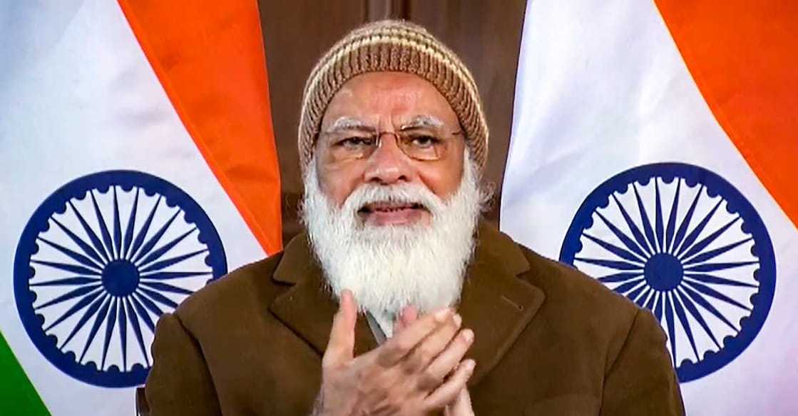 PTI01_05_2021_000033A Prime Minister Narendra Modi dedocates Kochi - Mangaluru Natural Gas Pipeline to the nation, via video conferencing.