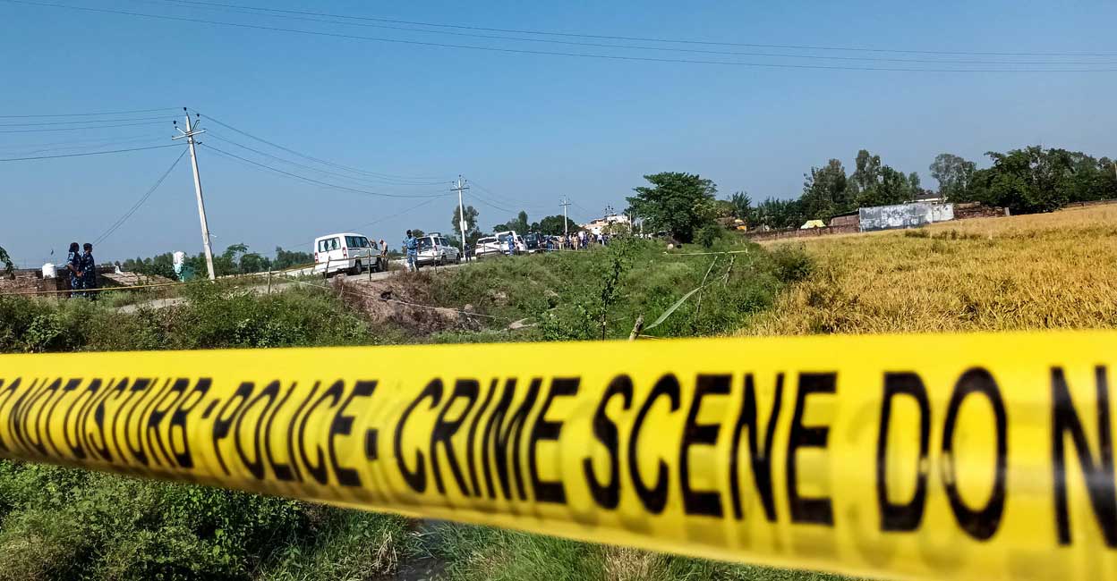 Crime scene Special Investigation Team attempt to recreate the sequence of events leading to the incident in Uttar Pradesh's Tikonia village. Photo: PTI