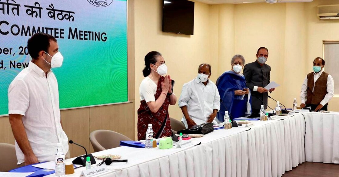 Congress leaders during a CWC meeting. File Photo
