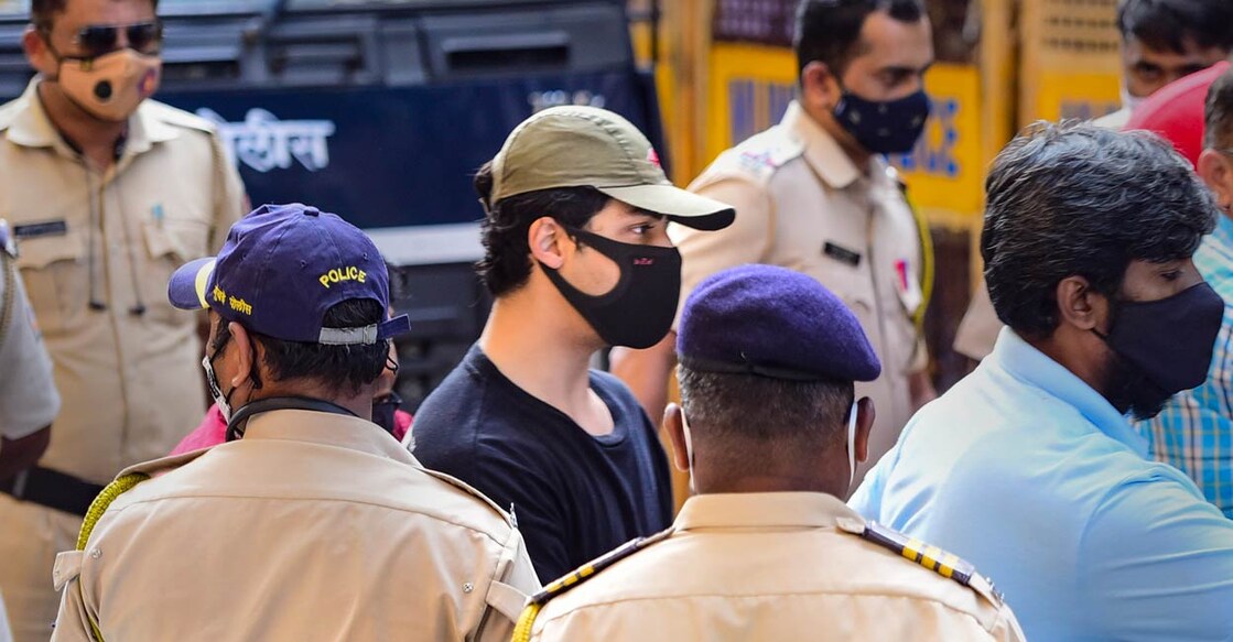 Bollywood actor Shahrukh Khan's son Aryan Khan being taken for his medical examination by NCB officials in connection allegedly in a drugs case, in Mumbai, Sunday, October 3, 2021. Photo: PTI