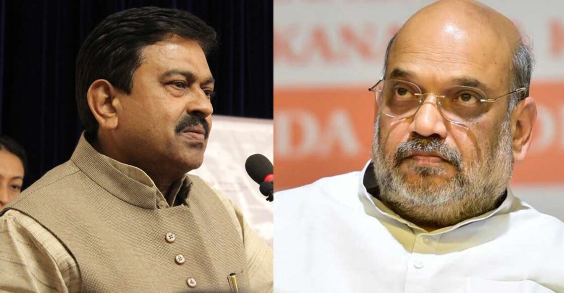 Ajay Kumar Mishra, Amit Shah. Image courtesy: Twitter